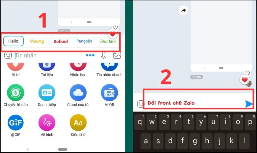 C&aacute;ch đổi font chữ Zalo khi nhắn tin tr&ecirc;n điện thoại 