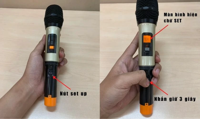 Nhấn v&agrave; giữ n&uacute;t m&agrave;u đen ở dưới 3 gi&acirc;y
