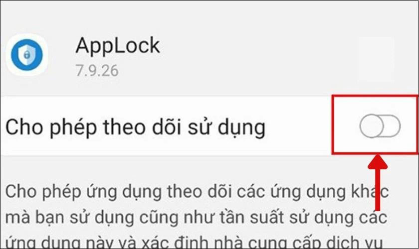 Vào cài đặt để tiến hành bật tính năng Cho phép theo dõi sử dụng và cấp quyền cho ứng dụng