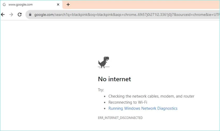 Kiểm tra mạng tr&ecirc;n m&aacute;y t&iacute;nh khi kh&ocirc;ng qu&eacute;t được m&atilde; QR Zalo