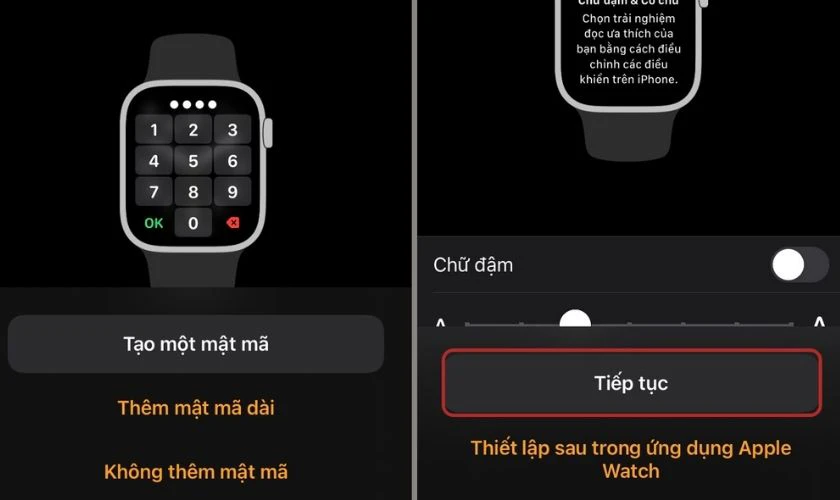 Tạo mật m&atilde; cho Apple Watch của bạn