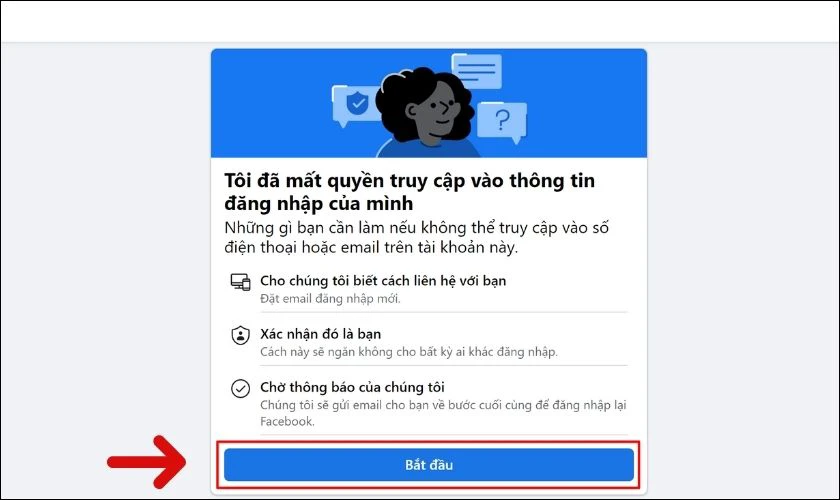 Nhấn vào Bắt đầu