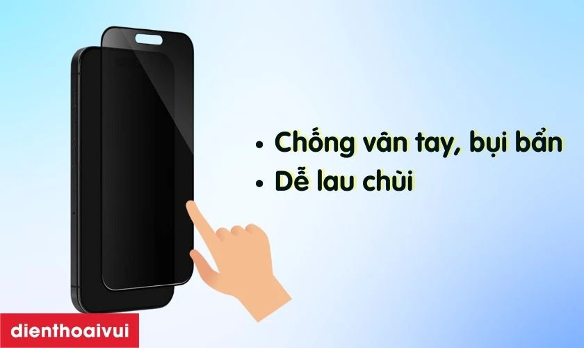 Miếng d&aacute;n chống b&aacute;m v&acirc;n tay v&agrave; bụi bẩn