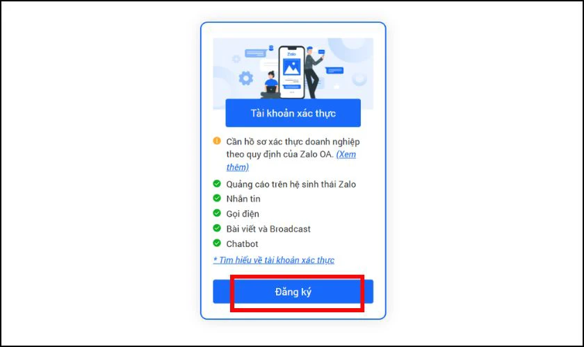C&aacute;ch đăng k&yacute; Zalo OA cho doanh nghiệp dễ d&agrave;ng