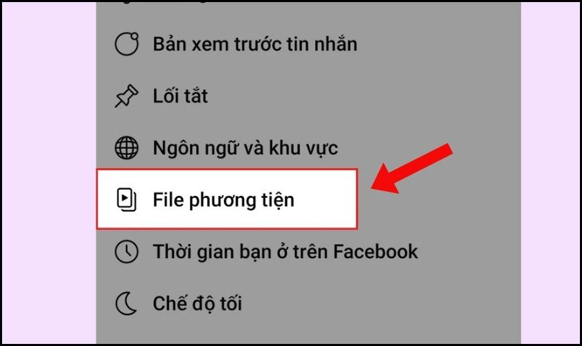 Chọn v&agrave;o File phương tiện
