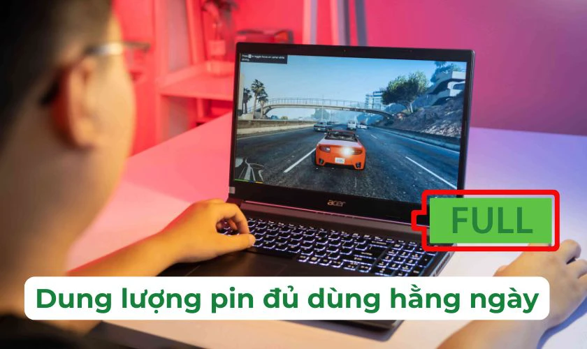 Đánh giá Acer Gaming Aspire 7 về dung lượng pin