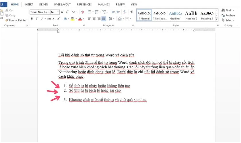 Lợi ích khi đánh số thứ tự trong Word