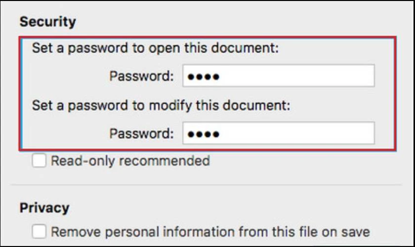 Hướng dẫn tạo password cho t&agrave;i liệu tr&ecirc;n Macbook