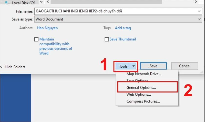 C&aacute;c thao t&aacute;c đặt mật khẩu tr&ecirc;n file Word 