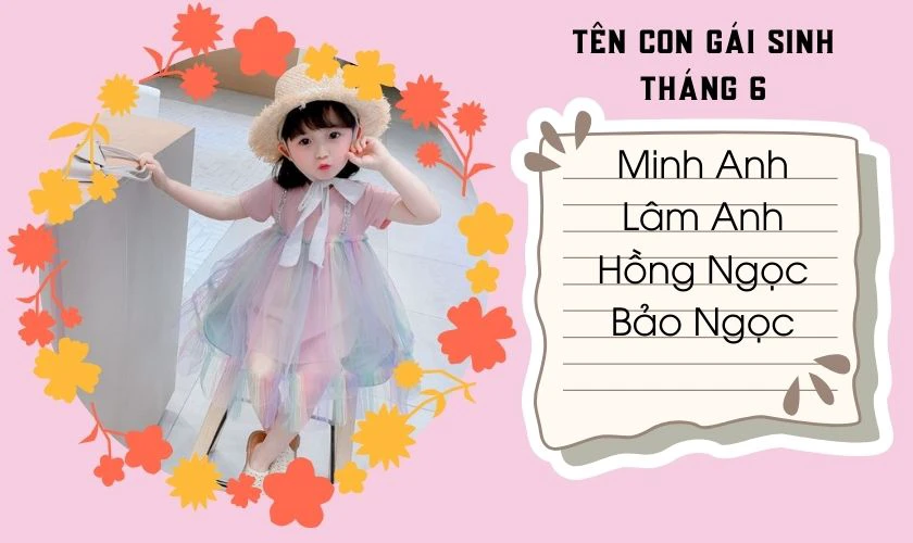 Đặt tên bé gái 2025 sinh tháng 6