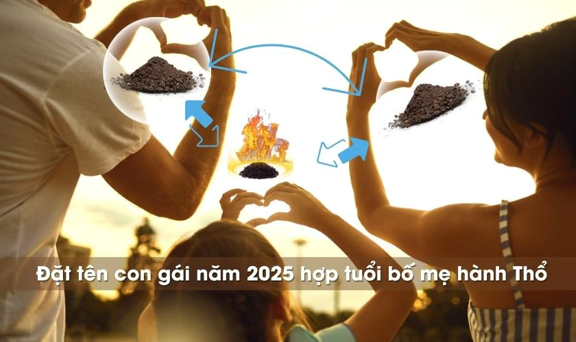 Đặt tên con gái 2025 hợp tuổi bố mẹ hành Thổ
