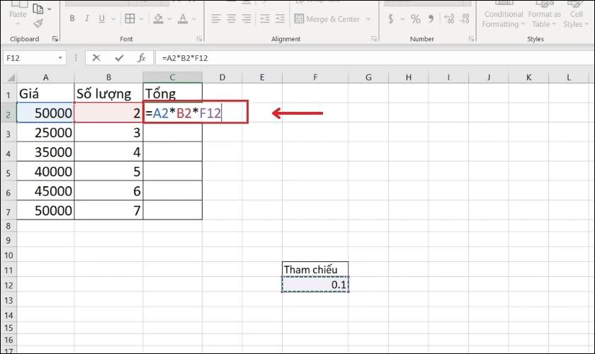 Cách áp dụng áp dụng tham chiếu tuyệt $ vào công thức trong Excel
