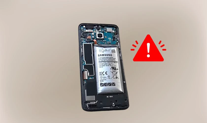 Thực hiện kiểm tra trực quan pin điện thoại khi có dấu hiệu phồng