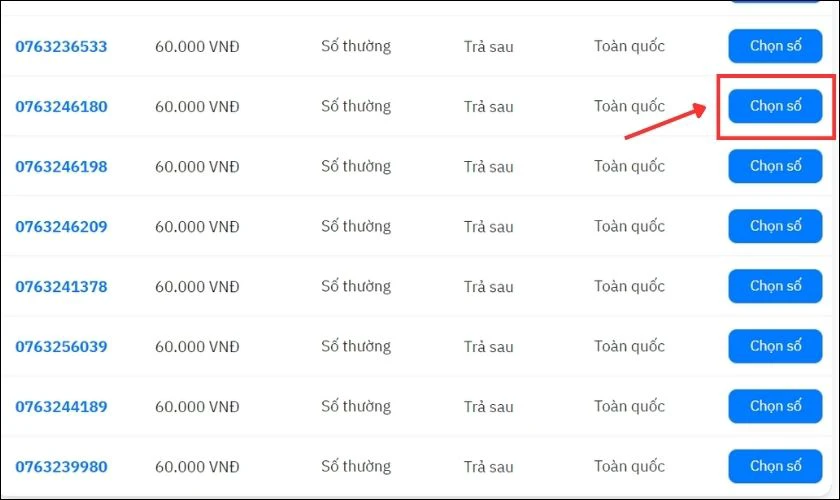 Sau khi chọn số ưng &yacute;, bạn nhấn v&agrave;o Chọn số