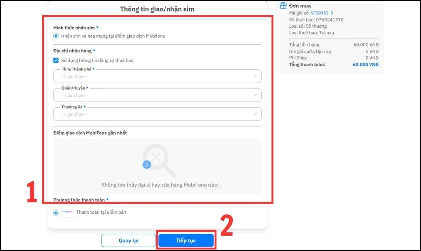 Bạn chọn Điểm giao dịch MobiFone gần nhất