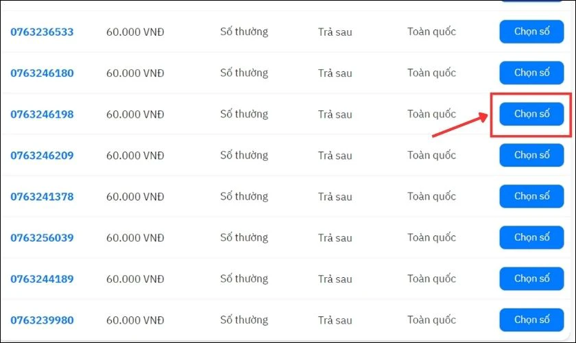 Bạn lựa số yêu thích và nhấn Chọn số
