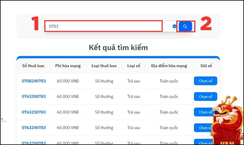 G&otilde; số m&agrave; bạn muốn t&igrave;m v&agrave; nhấn T&igrave;m kiếm