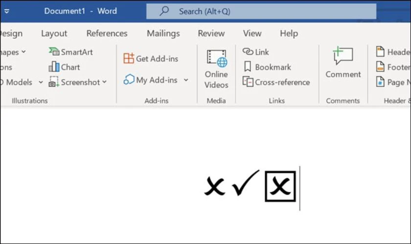Vậy l&agrave; bạn đ&atilde; ch&egrave;n dấu t&iacute;ch th&agrave;nh c&ocirc;ng trong Word bằng c&ocirc;ng cụ Symbol