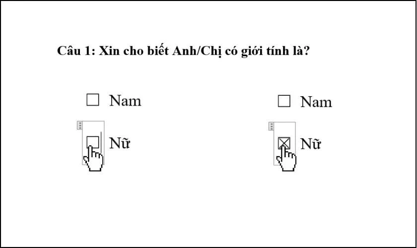 Bạn c&oacute; thể nhấp chuột một lần v&agrave;o &ocirc; vừa tạo để hiển thị dấu X