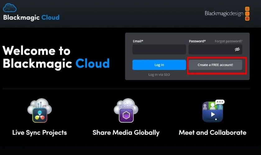 C&aacute;ch đăng k&yacute; t&agrave;i khoản Davinci Resolve