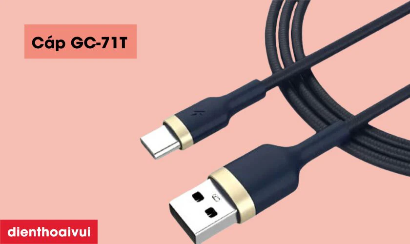 C&aacute;p Golf USB-C Sạc Nhanh 3A GC-71T D&acirc;y D&ugrave; D&agrave;i 1m