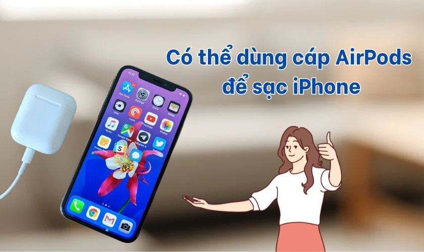 D&acirc;y sạc Airpods c&oacute; sạc được iPhone hay kh&ocirc;ng