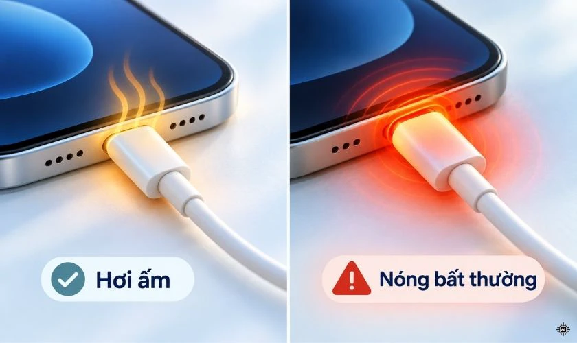 Dây sạc bị nóng có sao không?