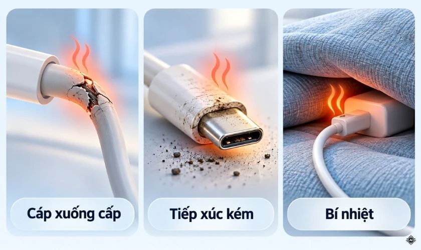 Nguyên nhân khiến dây sạc bị nóng khi sạc