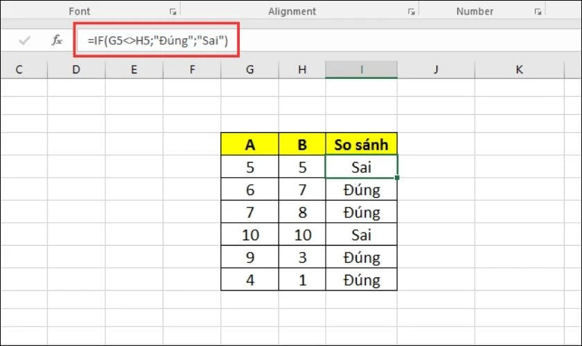 Cách tìm giá trị True/False