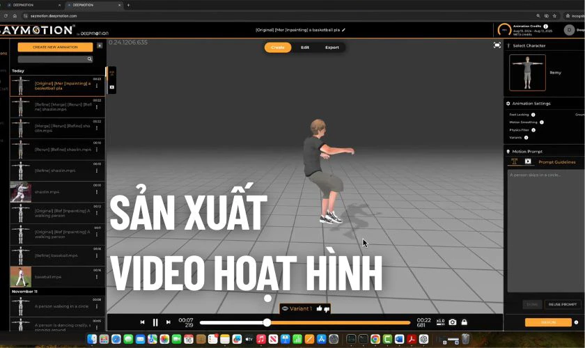 Deepmotion AI cho ph&eacute;p tạo hoạt h&igrave;nh 3D từ video quay bằng thiết bị đơn giản