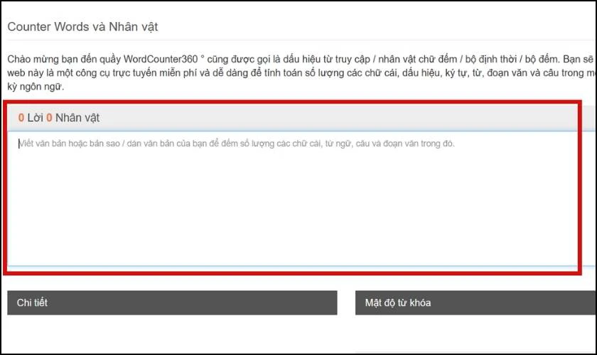 Đếm số từ bằng trang web Word Counter