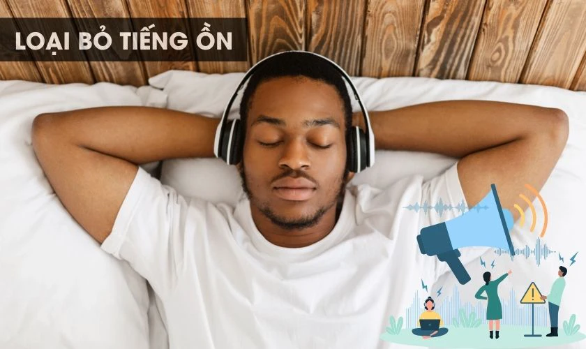 Đeo tai nghe khi ngủ gi&uacute;p chống ồn