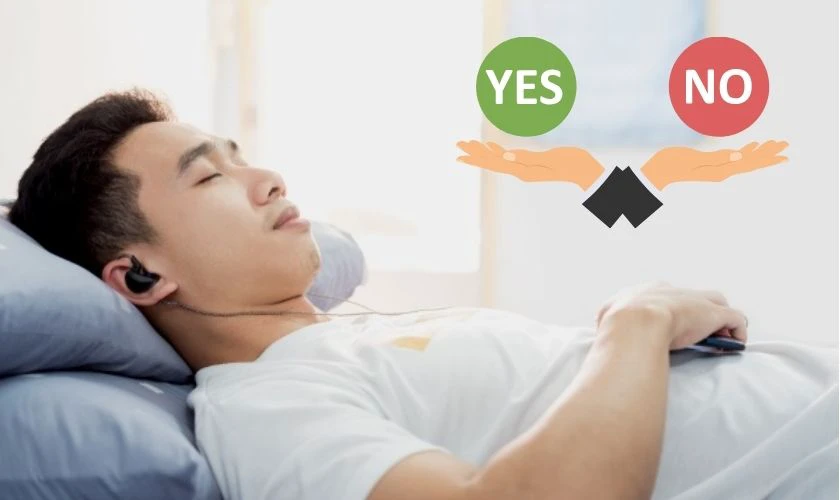 C&oacute; n&ecirc;n đeo tai nghe khi ngủ kh&ocirc;ng?