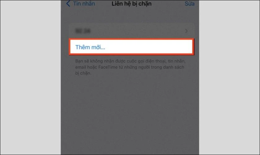Chặn tin nhắn bằng c&aacute;ch chặn từng li&ecirc;n hệ 