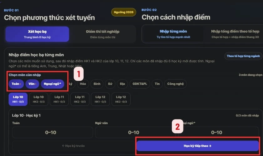 Cách tra cứu điểm chuẩn Đại học Bà Rịa Vũng Tàu 2026
