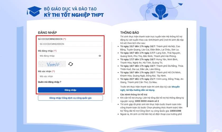 Tra cứu trên trên thông tin bộ GD&ĐT