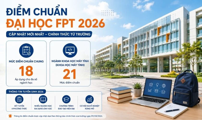 Điểm chuẩn đại học FPT 2026 mới nhất