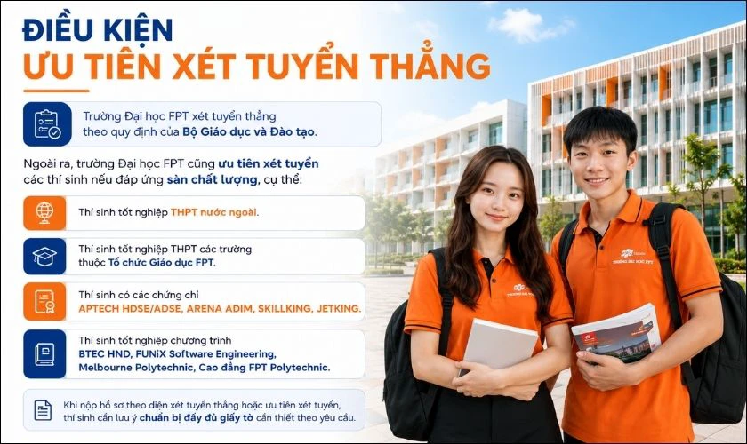 Điều kiện ưu tiên xét tuyển thẳng FPT 2026