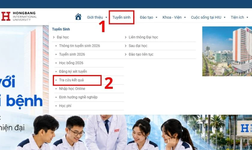 Cách tra cứu điểm chuẩn Đại học Quốc tế Hồng Bàng 2026