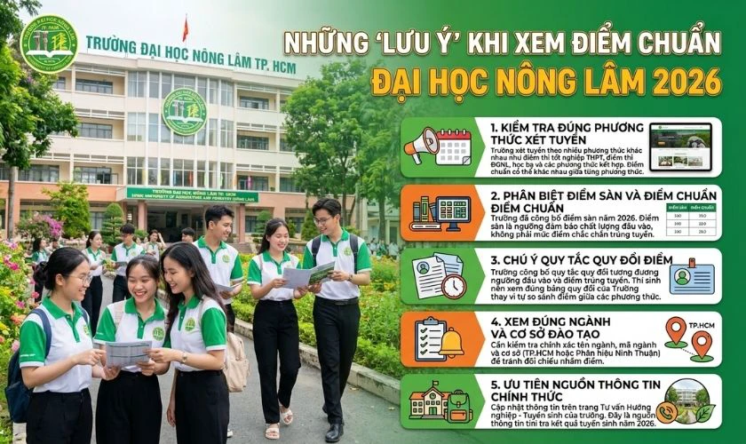 Những lưu ý khi xem điểm chuẩn Đại học Nông Lâm 2026