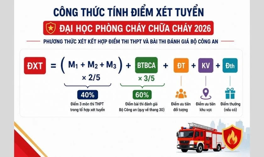 Cách tính điểm xét tuyển Đại học Phòng cháy Chữa cháy 2026
