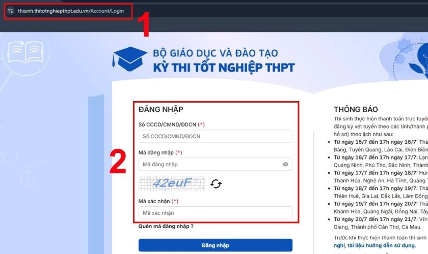 Tra cứu trên Hệ thống hỗ trợ tuyển sinh chung của Bộ GD&ĐT