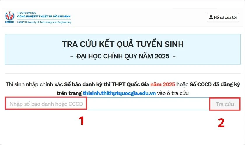 Tra cứu qua cổng thông tin của trường