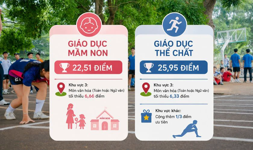 Điểm xét tuyển các ngành có môn năng khiếu