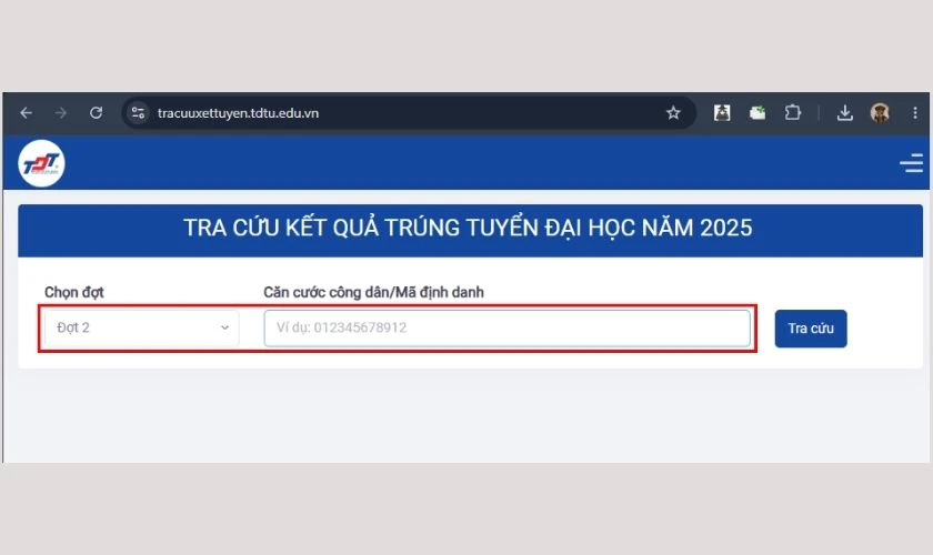 Hướng dẫn tra cứu kết quả trúng tuyển Đại học Tôn Đức Thắng