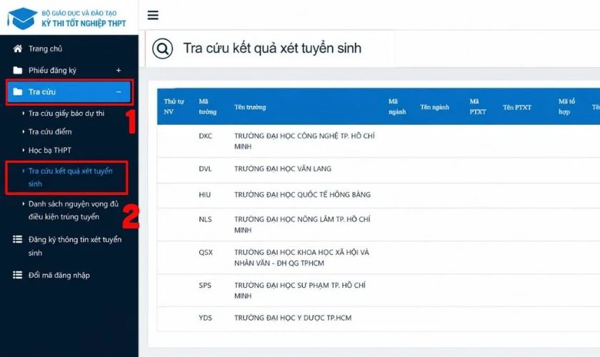 Tra cứu điểm tuyển đại học