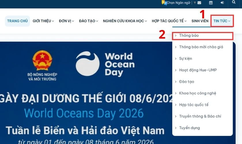 Cách tra cứu điểm chuẩn Trường Đại học Y - Dược Huế 2026