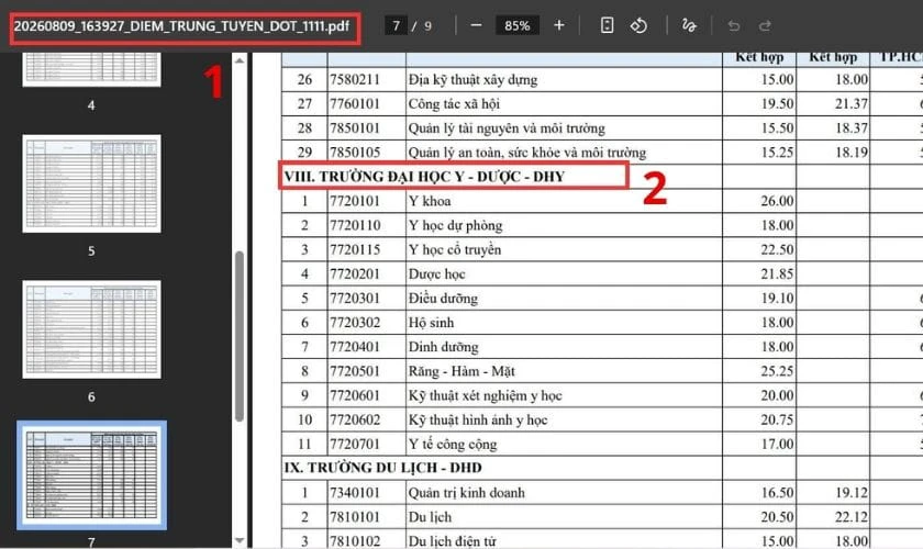 Đối chiếu chính xác mã trường
