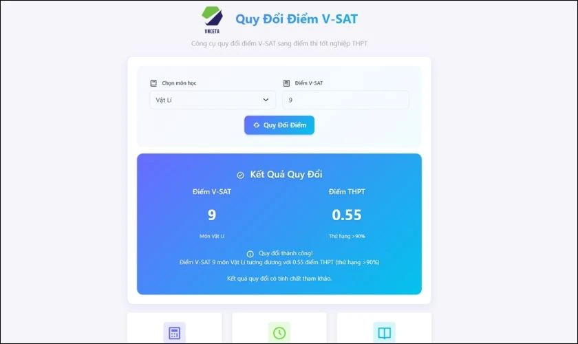 Điểm chuẩn theo kỳ thi V-SAT 2026