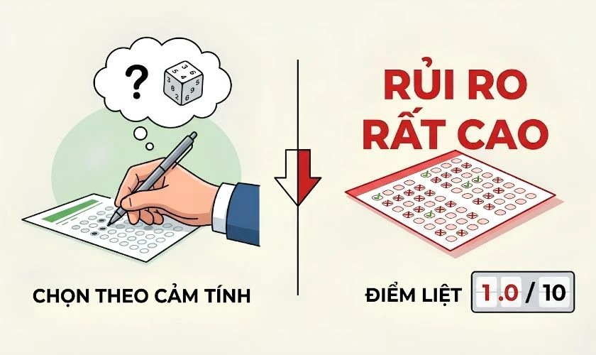 Chọn đáp án theo cảm tính